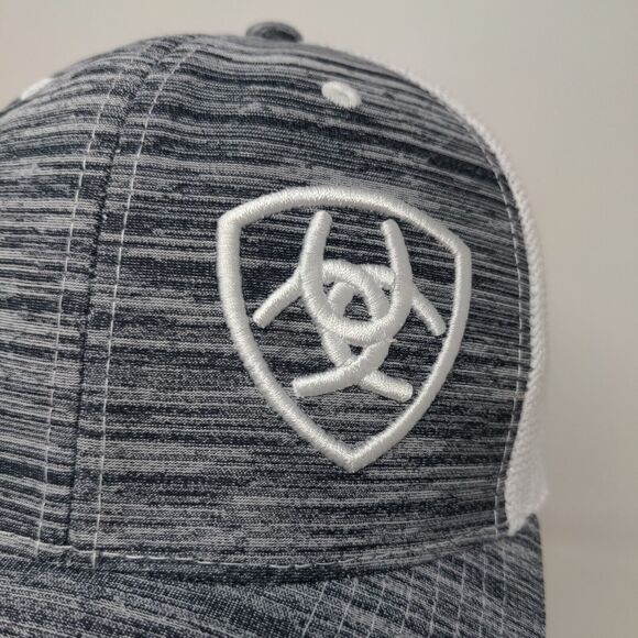 Ariat Men's Snapback Mesh Back Hat Gray White Breast Cancer Awareness Logo - Picture 4 of 14